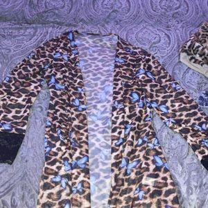 Cheetah print butterfly designed robe